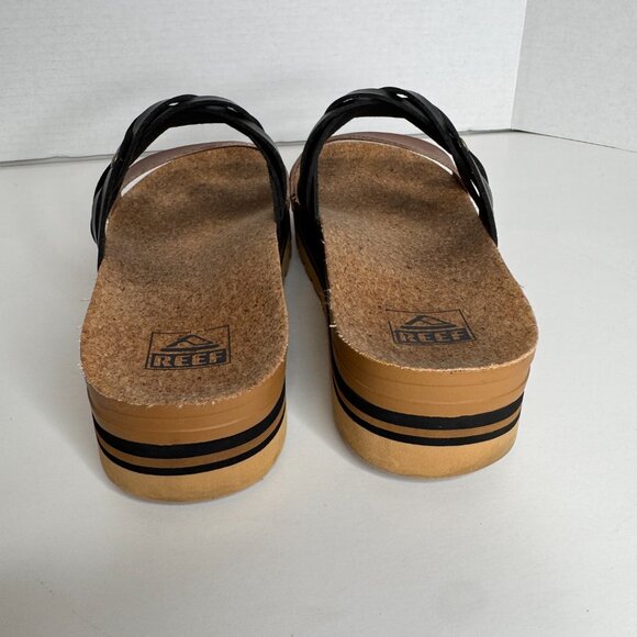 Reef Cushion Vita Hi Twist Platform Sandals Double Strap Slip On Womens 10 Tan B - Picture 3 of 8